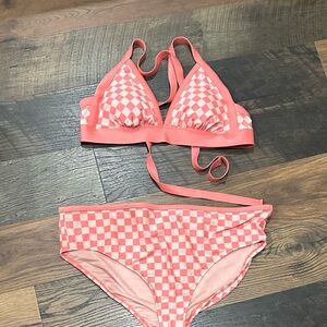 Pink Checkered Bikini Set